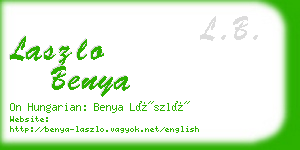 laszlo benya business card